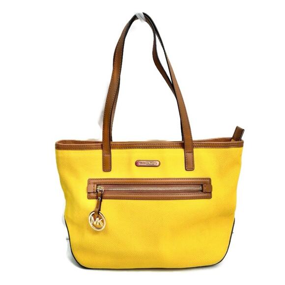 Michael Kors Kempton Bright Yellow Tote Bag Purse - Picture 1 of 10
